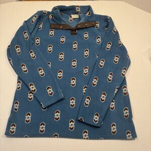 Wrangler As Real As Mens Fleece Pullover Sweater Aztec Geometric Blue SZ 18H(L)